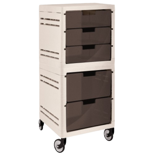 Комод на 5 шухляд на колесах пластик бежевий/темно-коричневий Алеана Житомир - изображение 1