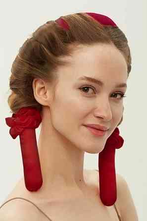 Атласные бигуди с резинкой для красивых локонов, красные Вінниця