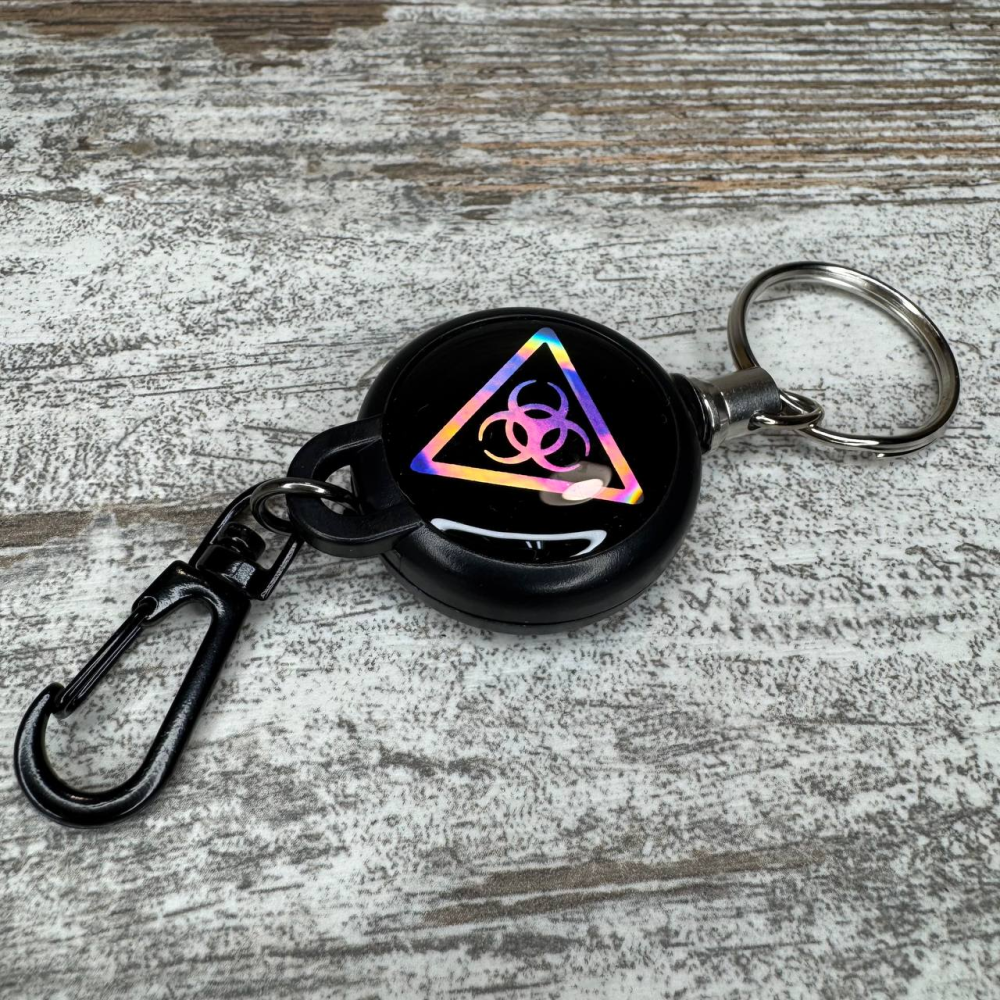 Ретрактор выдвижной брелок для карт доступа, бейджа и ключей со стальным тросом 60 см Киев - изображение 3