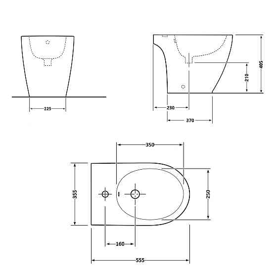 Біде підлогове Qtap Presto 540×340×400 White QTPRE29W43056 Київ