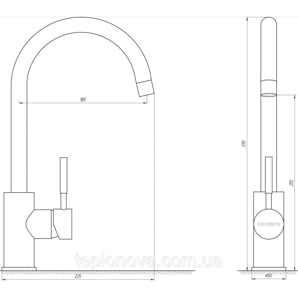 Смеситель для кухни Globus Lux LAZER GLLR-0203S-11-GRAPHITE Черновцы - изображение 4