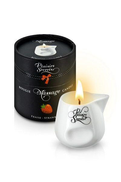 Массажная свеча Plaisirs Secrets Strawberry (80 мл) подарочная упаковка, керамический сосуд Sex Aura Киев - изображение 1