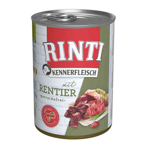 Rinti Kennerfleisch mit Rentier РІНТІ КЕННЕРФЛЯЙШ ОЛЕНИНА беззерновий повнораціонний натуральний вологий корм для собак Київ