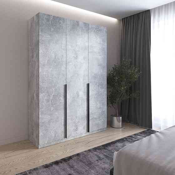 Шафа для одягу VAYS M-32 Бетон, 2 штанги та полиці, ЛДСП, 150×50×220 см - для спальні, вітальні, передпокою Львів