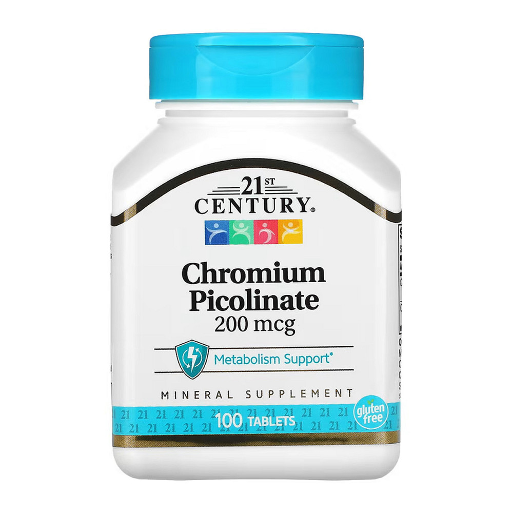 Хром піколінат 21st Century Chromium Picolinate 200 мкг 100 таб Київ - фото 1