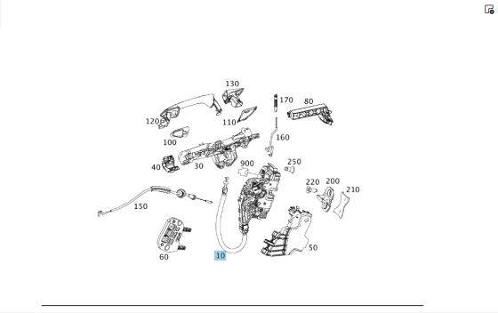 Mercedes-Benz  A2047303035 Замок задніх правих дверей + A1177320208 кріпильна пластина + A1177600204 трос на ручку відкриття дверей внутрішню E-class  Одесса