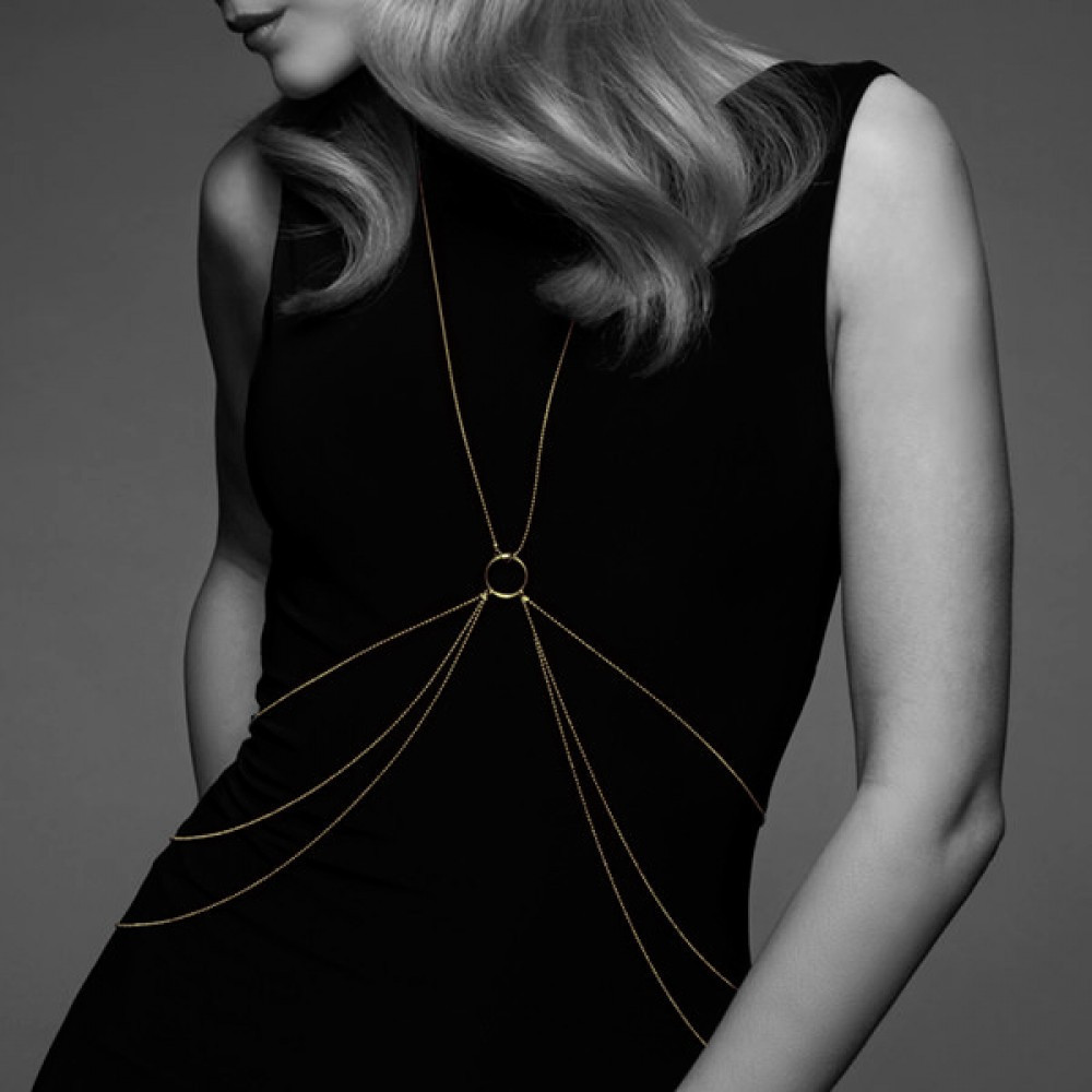 Цепочка для тела Bijoux Indiscrets Magnifique 8 Body Chain - Gold, украшение для тела Sex Aura Киев - изображение 1