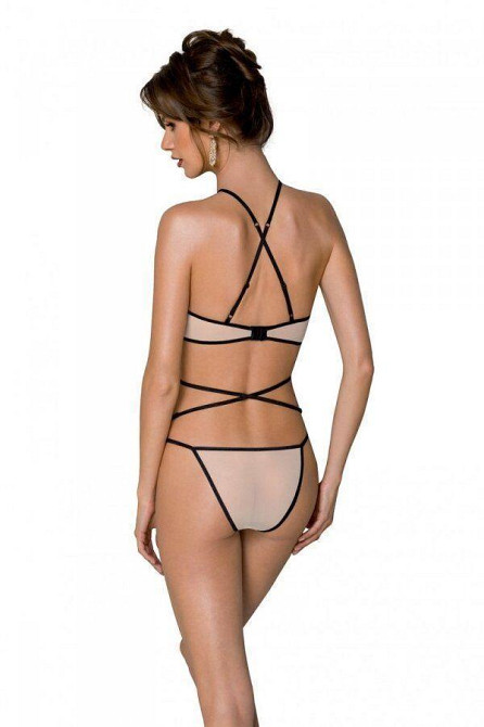 Комплект білизни Passion CHIKA SET, L/XL, cream, топ, трусики Sex Aura Київ - фото 3