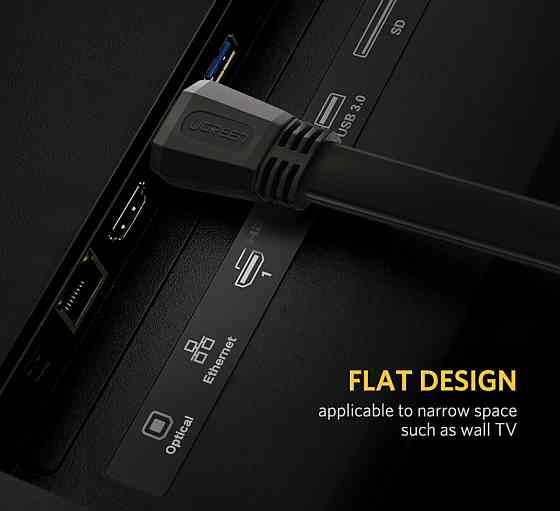 Кабель UGREEN ED015 HDMI Flat Cable 5m (UGR-50821) Київ