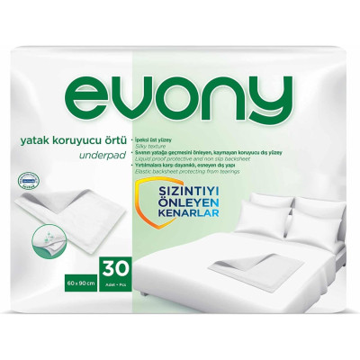 Пеленки для младенцев Evony 60 х 90 30 шт (8690536804368) Винница - изображение 1