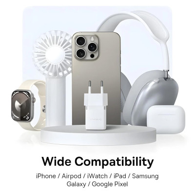 Зарядное устройство Baseus 1xUSB-C 20W + 1xUSB white + cable USB-C to USB-C 60W 1.0m (P10111608213-01) Винница - изображение 4