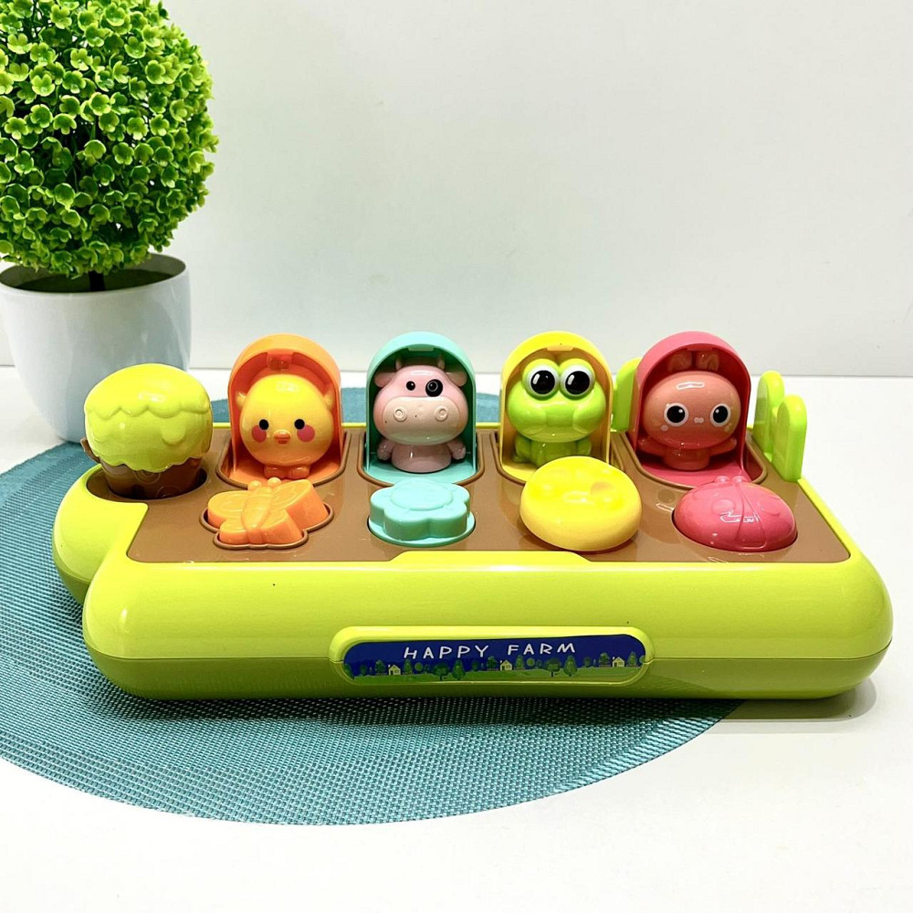 Розвиваюча гра Весела ферма 4 кнопки 4 тварини свисток (YL 369) Чернігів - фото 1