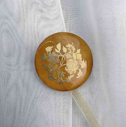 Магніти для штор і гардин Карпати набір 2 шт Коричневий з золотистим (81-262) Київ