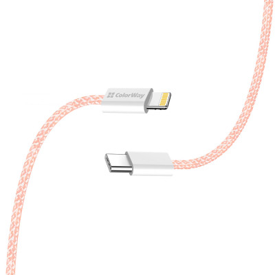Дата кабель USB-C to Lightning 1.0m 27W pink ColorWay (CW-CBPDCL061-P) Винница - изображение 12