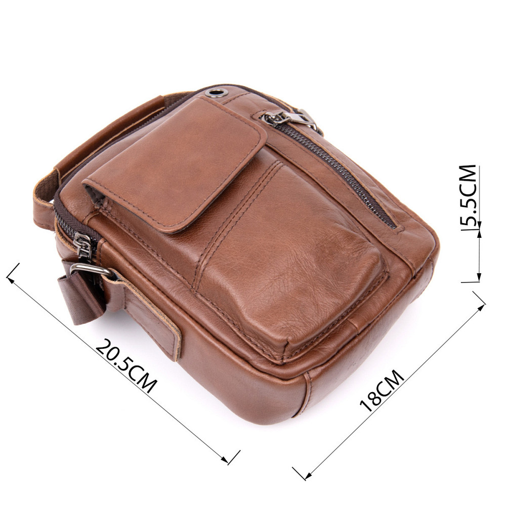 Мессенджер з отвором для навушників чоловічий Vintage 20414 Коричневий Київ - фото 3