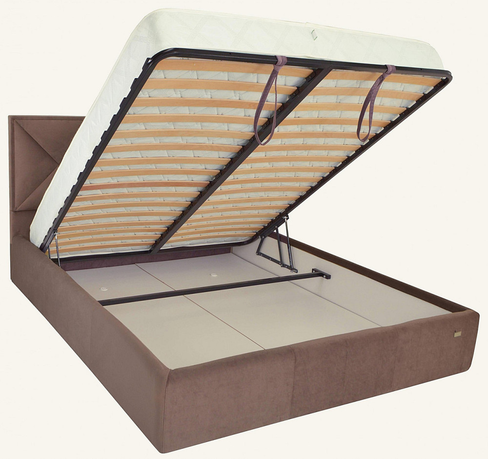 Кровать Двуспальная Leeds VIP 160 х 200 см С дополнительной металлической цельносварной рамой Коричневый Днепр - изображение 5