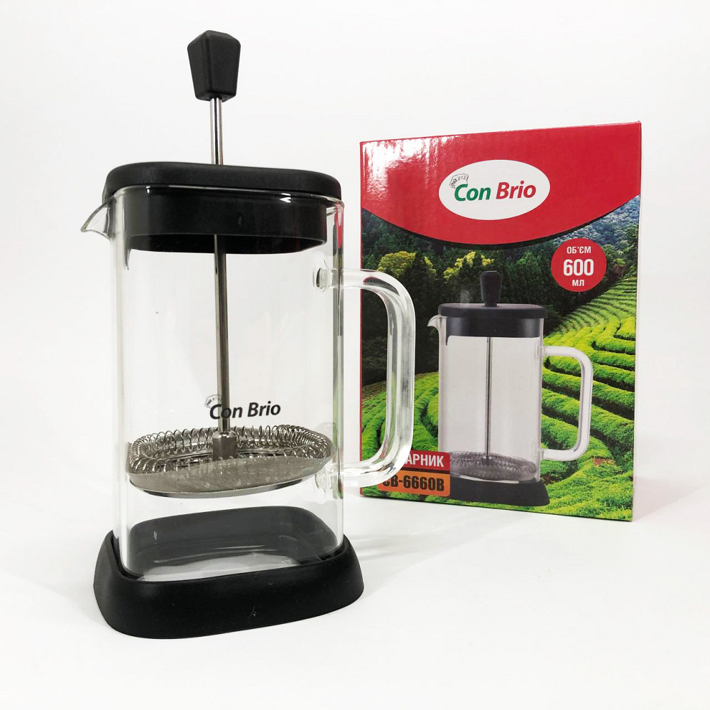 Эксклюзивные заварочные чайники Con Brio 600 мл CB-6660B, Стеклянный чайник с фильтром для заварки чая GW-48 Львов - изображение 3