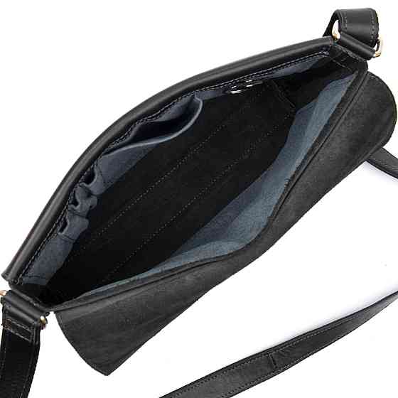 Кожаная мужская прямоугольная сумка GRANDE PELLE 11429 Черный Киев