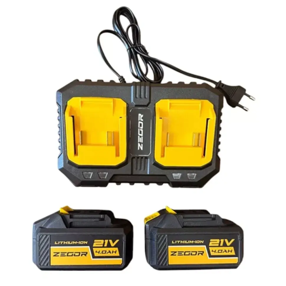 Пила цепная аккумуляторная Zegor CSPB-21BL-16W PROFESSIONAL: шина 405 мм (акум 2шт-21V 4.0Ah и зарядка) Киев