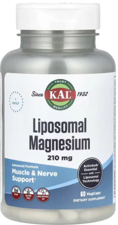 Магний липосомальный KAL Liposomal Magnesium 210mg 60 вег капс Киев