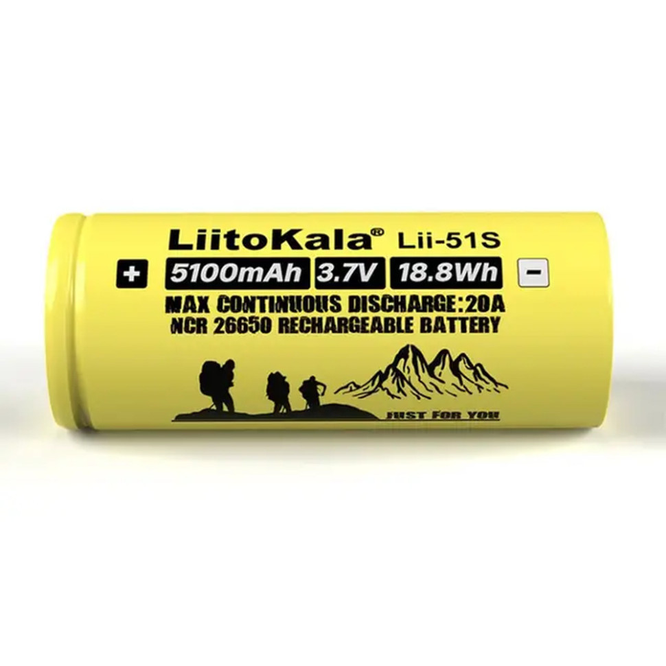 Акумулятор Liitokala Lii-51S 5100 mAh 20A 26650 Li-ion Київ - фото 2