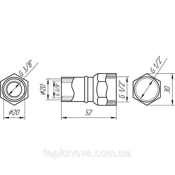 Муфта с внутренней  резьбой пресс APE AP 102 1/2″х20 ITALY Черновцы
