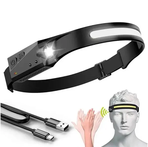 Налобний ліхтар COBA CB-689-3 акумуляторний з датчиком руху та червоним світлом Одеса - фото 9