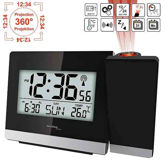 Часы проекционные Technoline WT536 Black (WT536) Киев