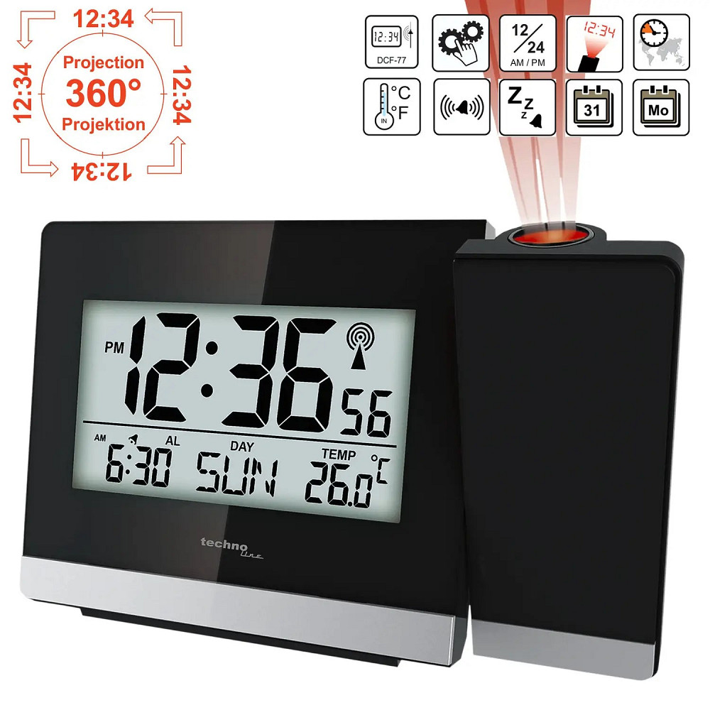 Часы проекционные Technoline WT536 Black (WT536) Киев - изображение 6