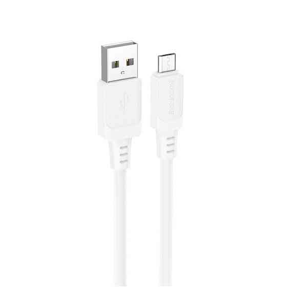 Кабель BOROFONE BX115 Lotto silicone charging data cable Micro White Киев