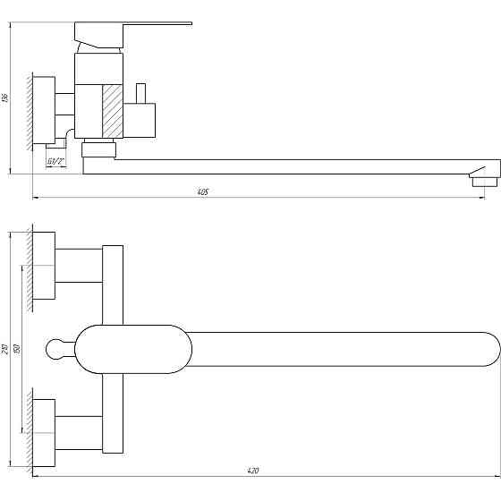 Смеситель для ванны TOPAZ BARTS TB 07116-H36 (000015810) Киев
