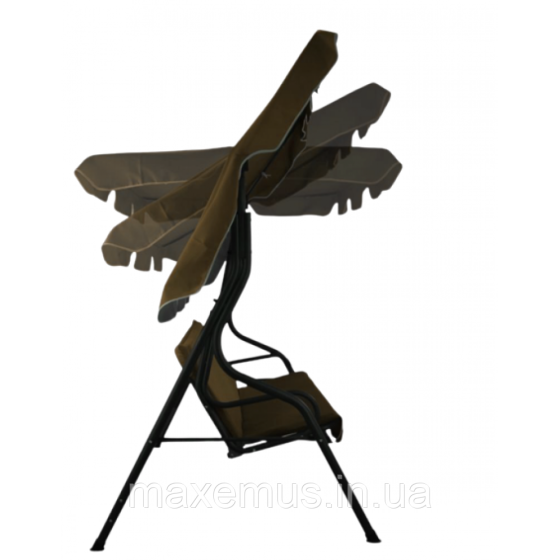 Садовые качели Bonro Relax для сада и дачи 3-х местная качели с навесом коричневая Мостиська