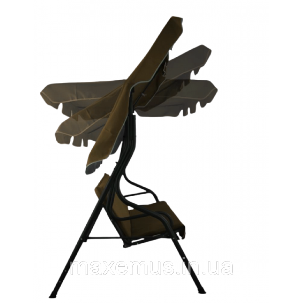 Садовые качели Bonro Relax для сада и дачи 3-х местная качели с навесом коричневая Мостиська - фото 5