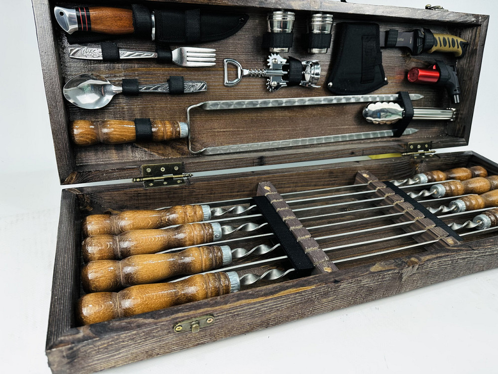 Подарунковий набір шампурів у дерев'яному кейсі ГРИЛЬ-2 HAPPY DAYS Тернопіль - фото 6