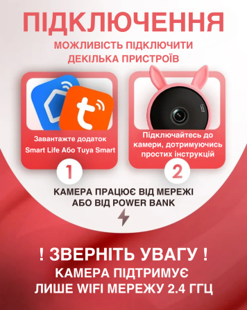 Відеоняня Baby Monitor з гнучким кріпленням підключенням до смартфону Wifi/Bluetooth датчик звуку, р Київ