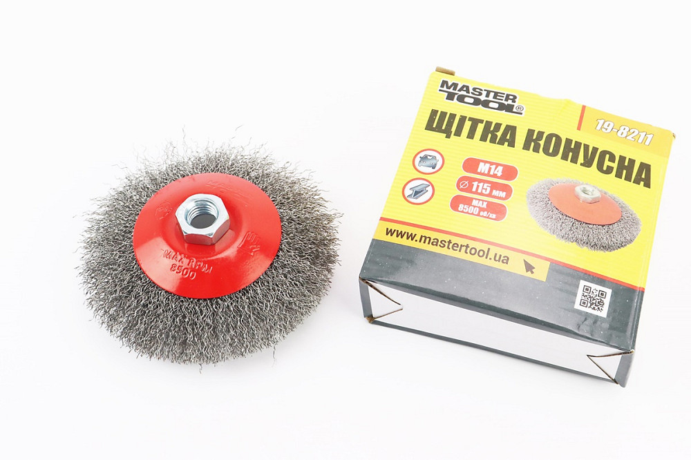 Щітка конусна М14 D-115мм з рифленого дроту 19-8211 Київ - фото 1
