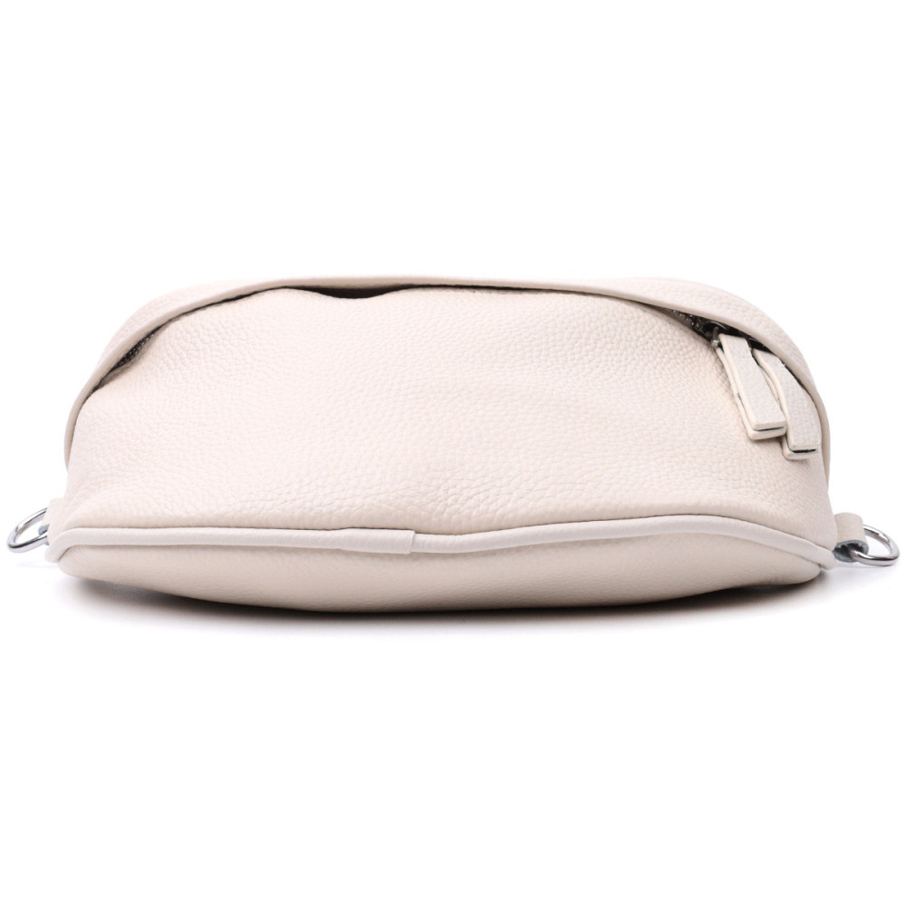 Жіноча сумка через плече в класичному кольорі з натуральної шкіри Vintage 22656 Білий Київ - фото 6