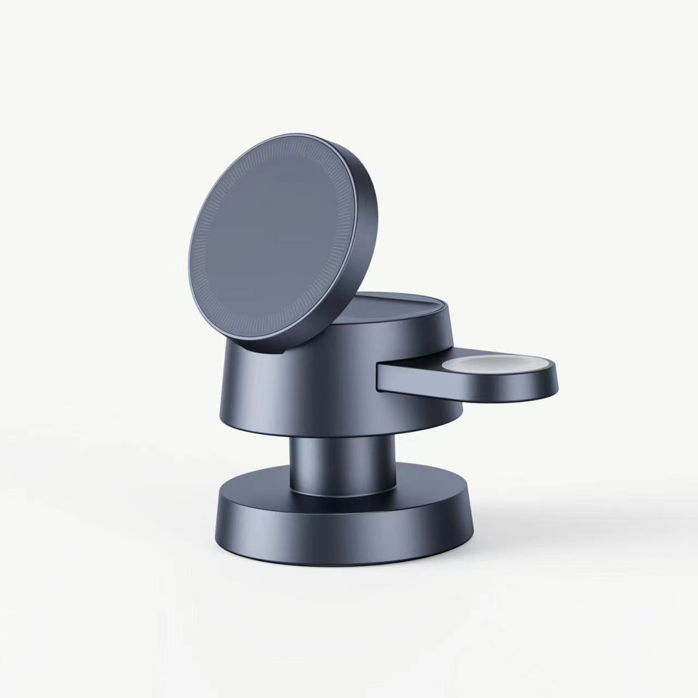 Беспроводное зарядное устройство СТЕНД 4в1 WS40AP-25W Lightning магнит телефон часы наушники ночник Графіт Київ - фото 1