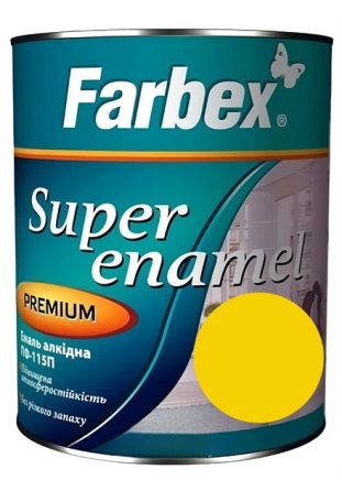 Емаль алкідна ПФ-115П жовта ТМ "Farbex" -0,9 кг. Харків