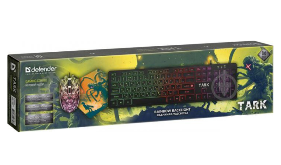Комплект клавіатура та миша (провідний) Defender Tark C-779 UKR RGB-підсвічування Київ