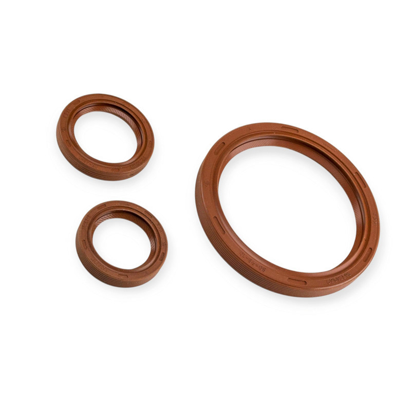 Сальник Ланос 1,5 к-т 3шт Кременчуг FPM обрез. красн. КРТ коленвала Мукачево - изображение 1