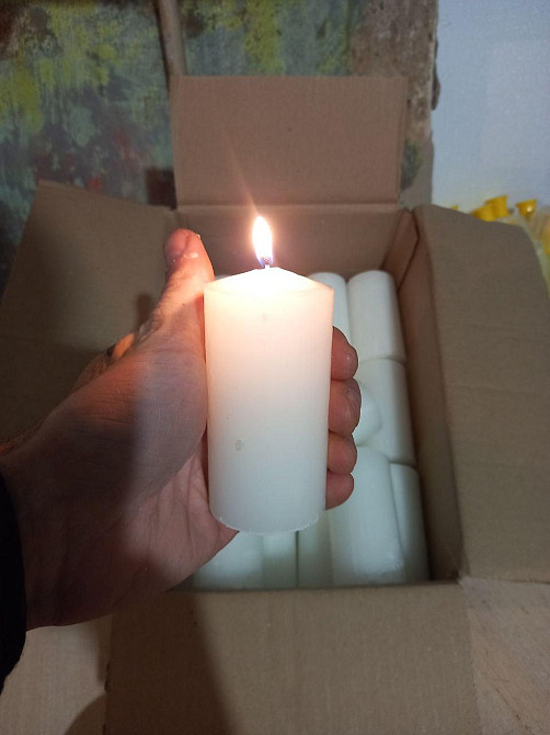 Свеча хозяйственная парафиновая 10×5 см (160 г) — белая толстая свеча для дома, декора и освещения Харьков - изображение 6