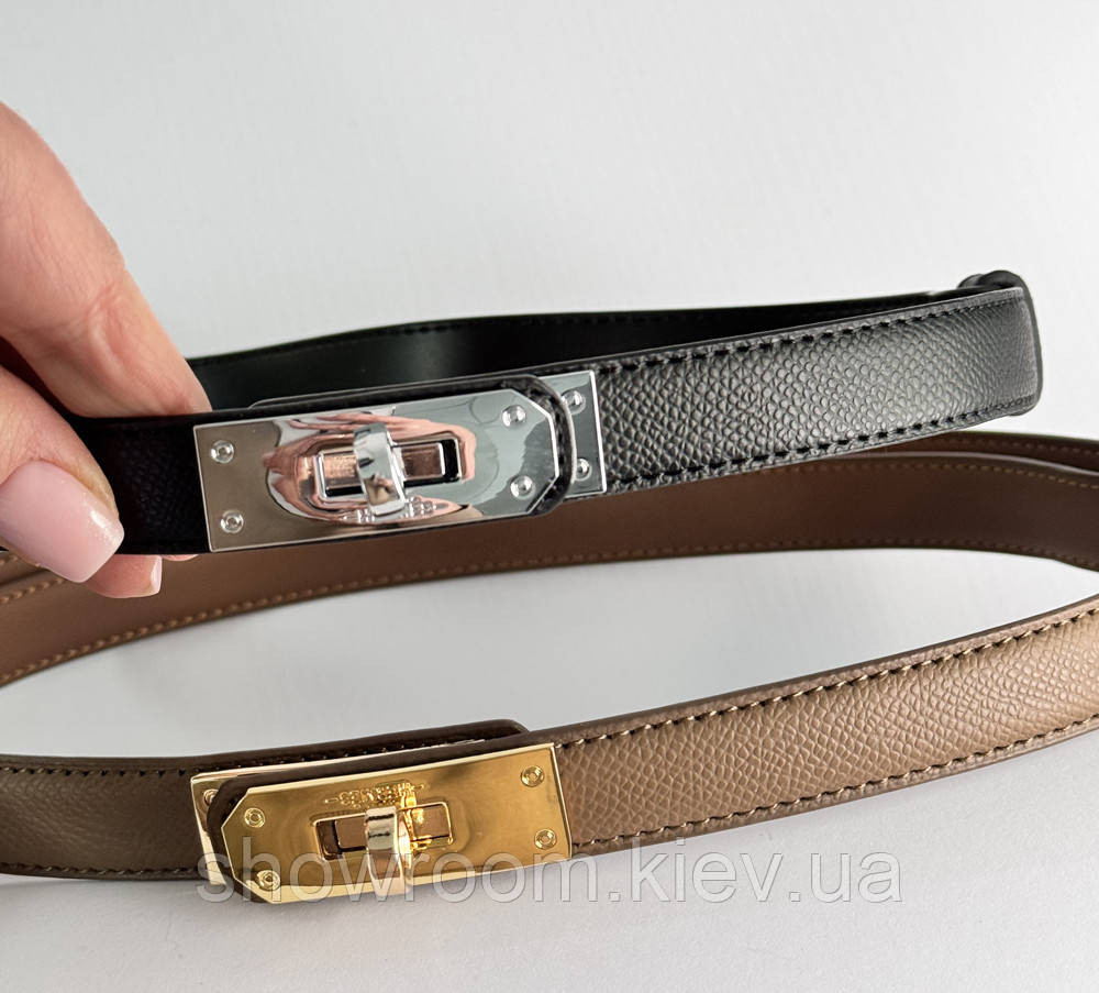 Жіночий ремінь шкіряний Hermes Гермес (280-2) чорний Київ - фото 7