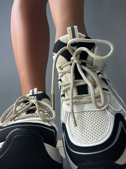 Кросівки жіночі Navigator 4001-1 з сіткою та екошкірою висока підошва білі з чорним, 39, 24 см Київ - фото 8