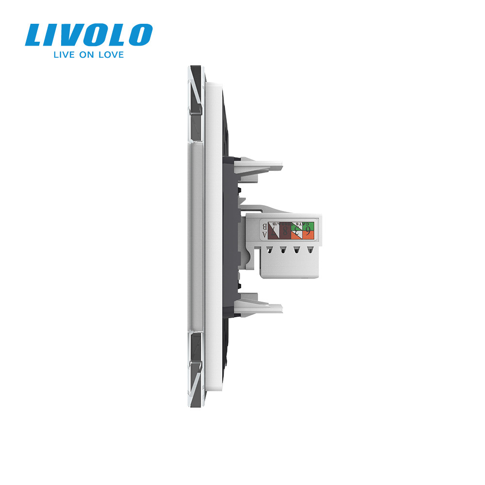 LIVOLO Розетка комп'ютерна подвійна RJ-45 Livolo білий скло (VL-C792C-11) Коломия - фото 8
