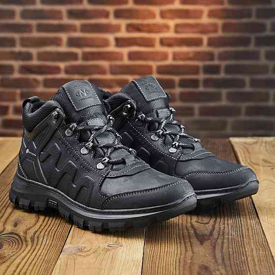 Чоловічі теплі зимові стильні черевики з натуральної шкіри та хутра артикул 115/1 Харків