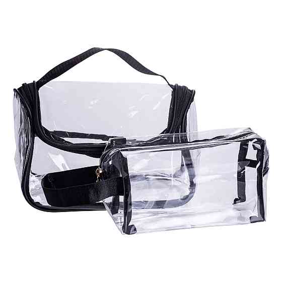 Yiwu Набір прозорих жіночих косметичок для дому 2 (шт) Чорний HP-16-6K Коломыя