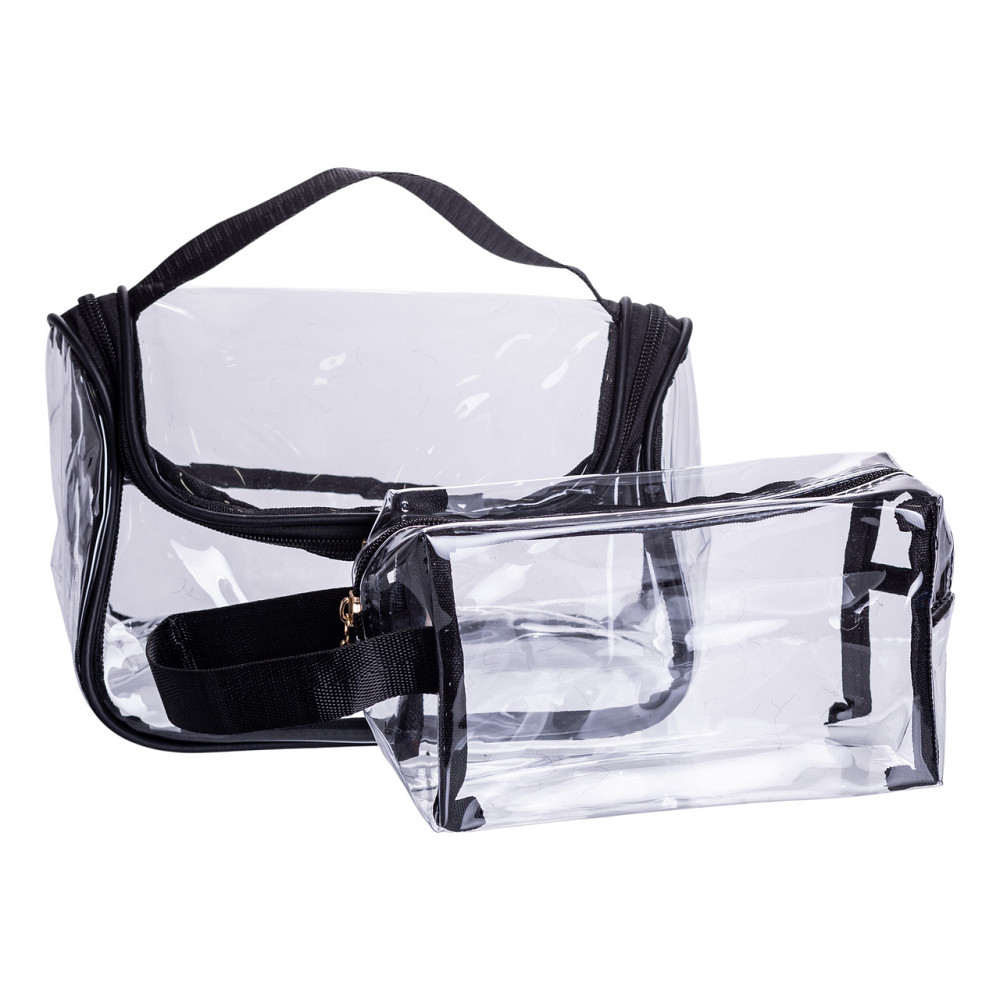 Yiwu Набір прозорих жіночих косметичок для дому 2 (шт) Чорний HP-16-6K Коломыя - изображение 1