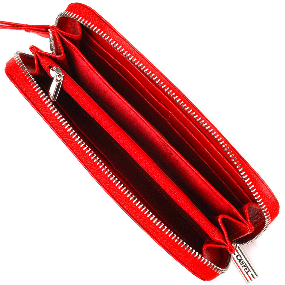 Яркий кошелек для женщин из натуральной зернистой кожи CANPELLINI 21615 Красный Киев - изображение 6