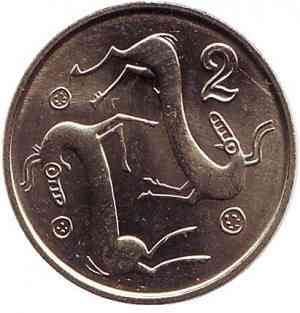Козлы. Монета 2 цента. 1998,83 год, Кипр..(Г) Полтава